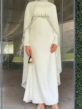 Luxury Beaded Cape Maxi Dress